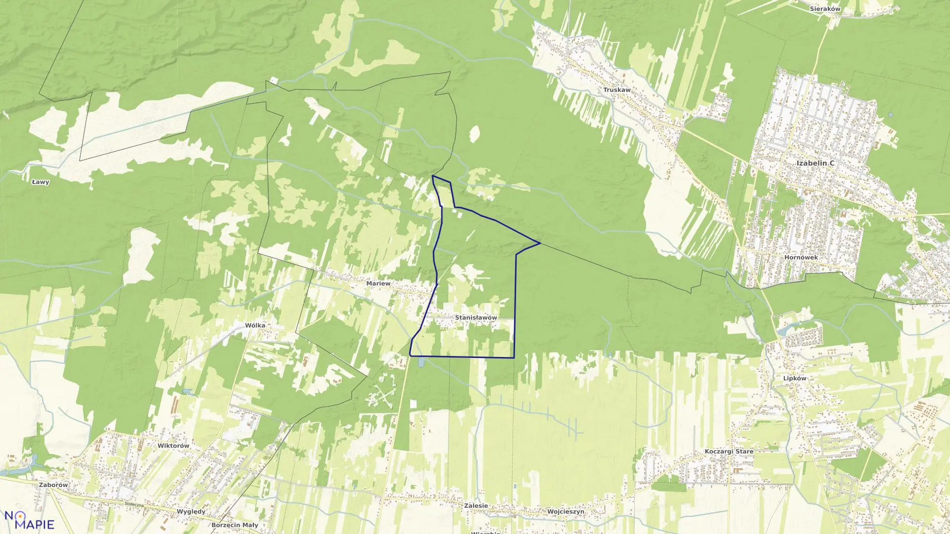 Mapa obrębu STANISŁAWÓW w gminie Stare Babice